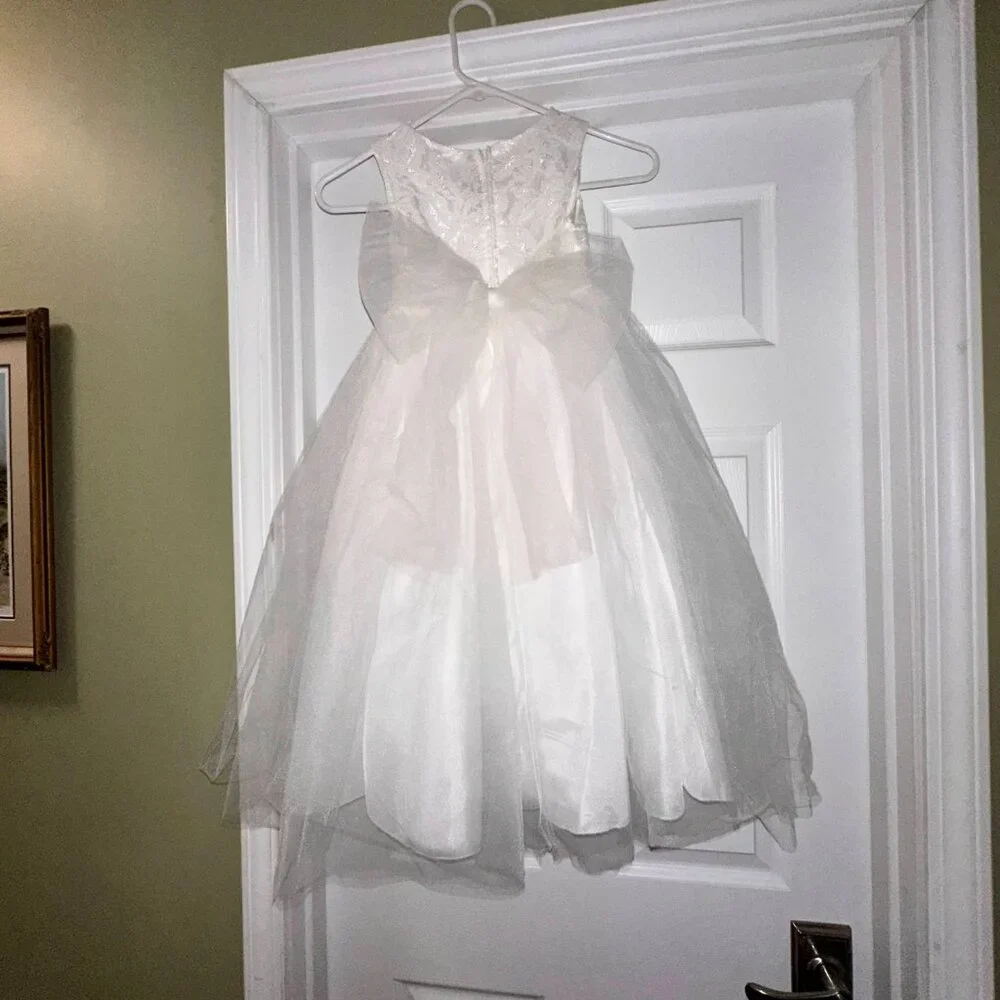 Flower Girl Dress Lace Tulle Pageant Baptism Wedding Sz 5/6 KID'S DREAM NWOT